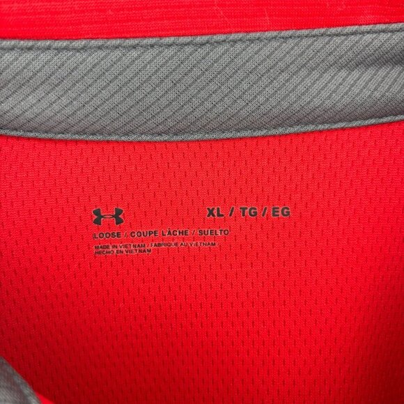 UNDER ARMOUR UA Tech Polo Mens XL Red Wicking Breathable - Picture 7 of 7